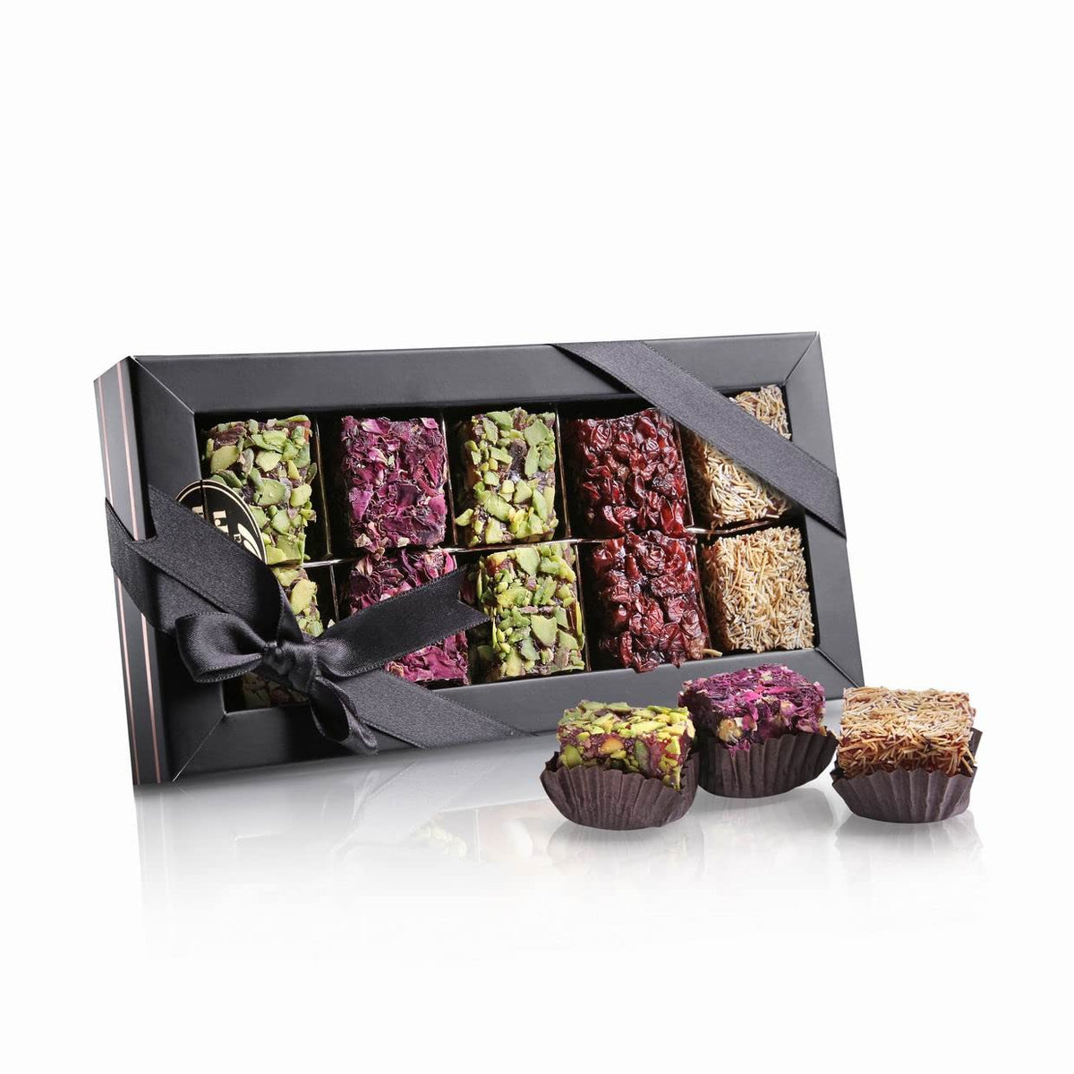 Malatya Pazari Mixed Turkish Delight Gift Box with Pistachios & Fruit,9.9oz
