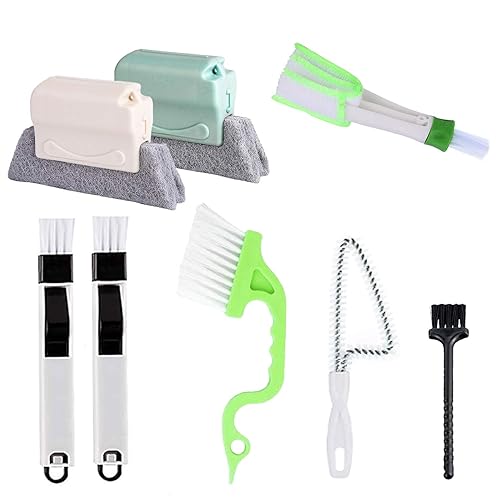 8 Pcs Hand-held Groove Gap Cleaning Tools,Door Window Track Cleaning Tools Groove Corner Crevice Cleaning Brushes for Sliding Door/Tile