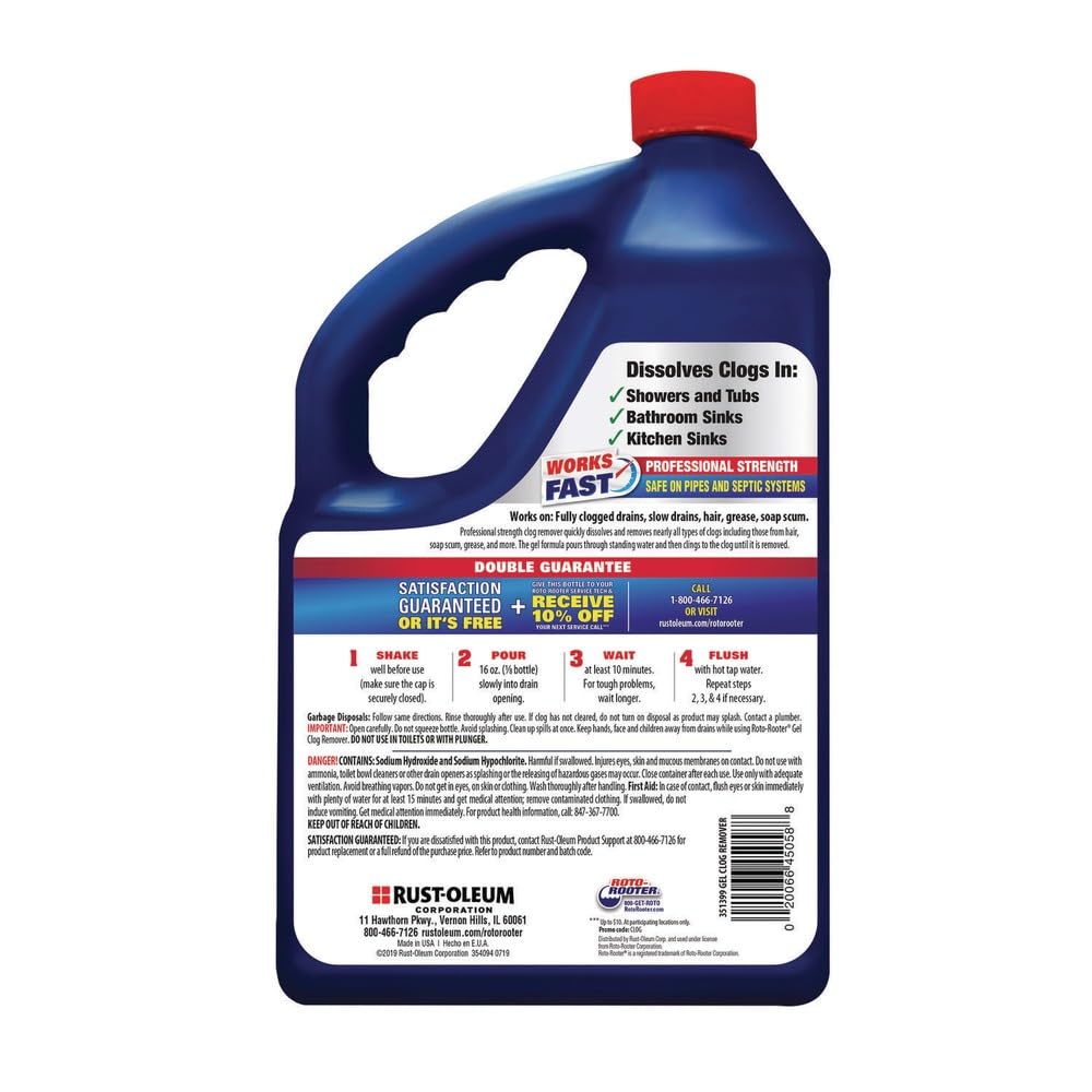 Roto Rooter Gel Clog Remover 1 gal. - Case of: 4;4