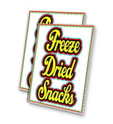 Freeze Dried Snacks (24" X 36") 4mm Corrugated Plastic Panel, Graphics Applied to 1 Side (Pk of 2) | Fair Food, Desserts, Sweets, Treats