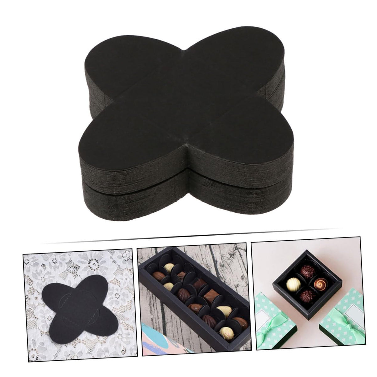BUGUUYO 50pcs Truffle Holder Chocolate Packing Trays Paper for Candy Chocolate Wrapping for Valentine Day Decoration
