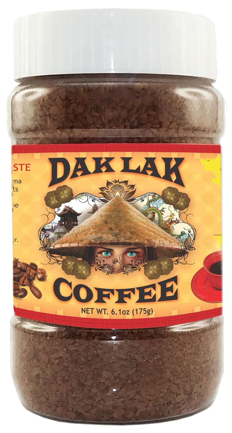 100% Dak Lak Vietnamese Freeze Dried Instant Coffee, 175 Grams Jar