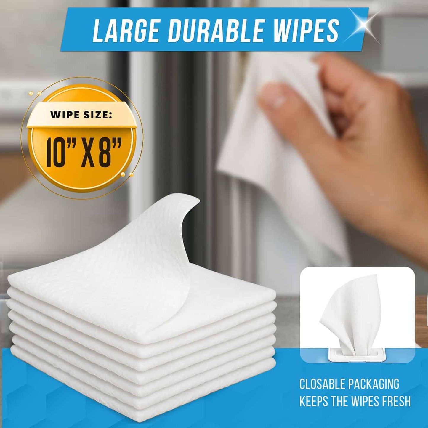 ACTIVE Home Appliance Surface Cleaner Wipes Heavy Duty Wipe for Cleaning Washing Machine, Dryer Stainless Steel Refrigerator, Glass Cooktop