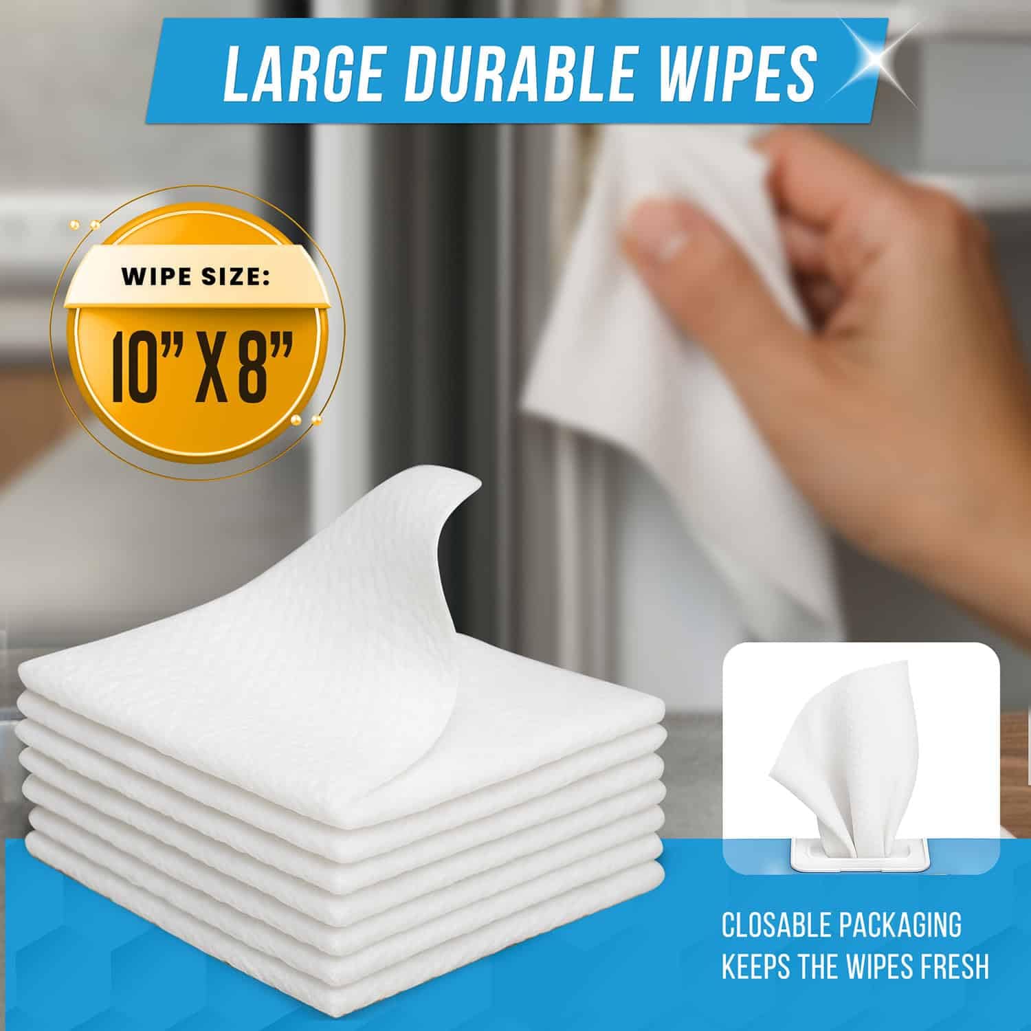 ACTIVE Home Appliance Surface Cleaner Wipes Heavy Duty Wipe for Cleaning Washing Machine, Dryer Stainless Steel Refrigerator, Glass Cooktop