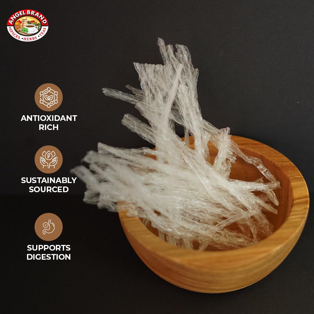 Angel Brand Isinglass 0.25 oz Pouch Pack of 3 - Sourced from Red Sea Algae - Agar Agar Primarily used as a thickening agent in soups, jellies