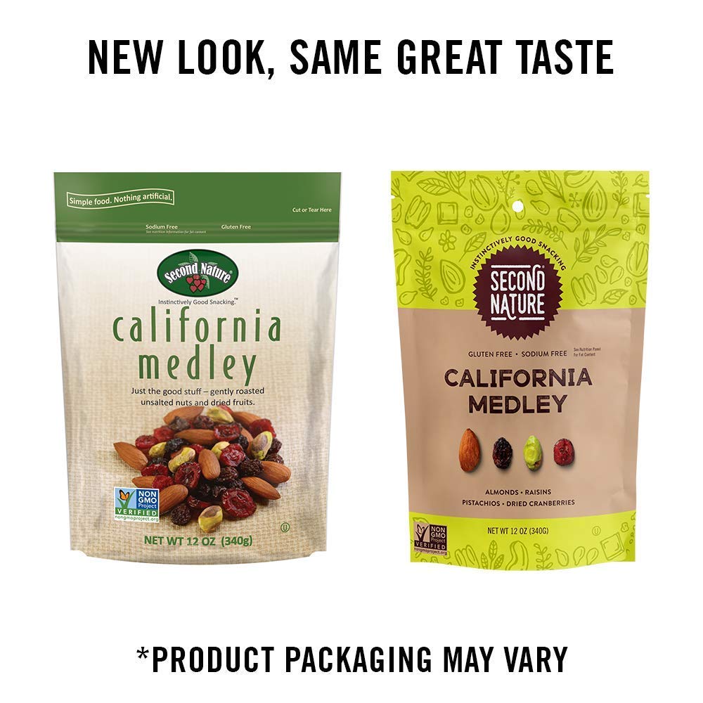 Second Nature California Medley Trail Mix, 12 oz. Resealable Pouch (Pack of 1) - Certified Gluten-Free Snack