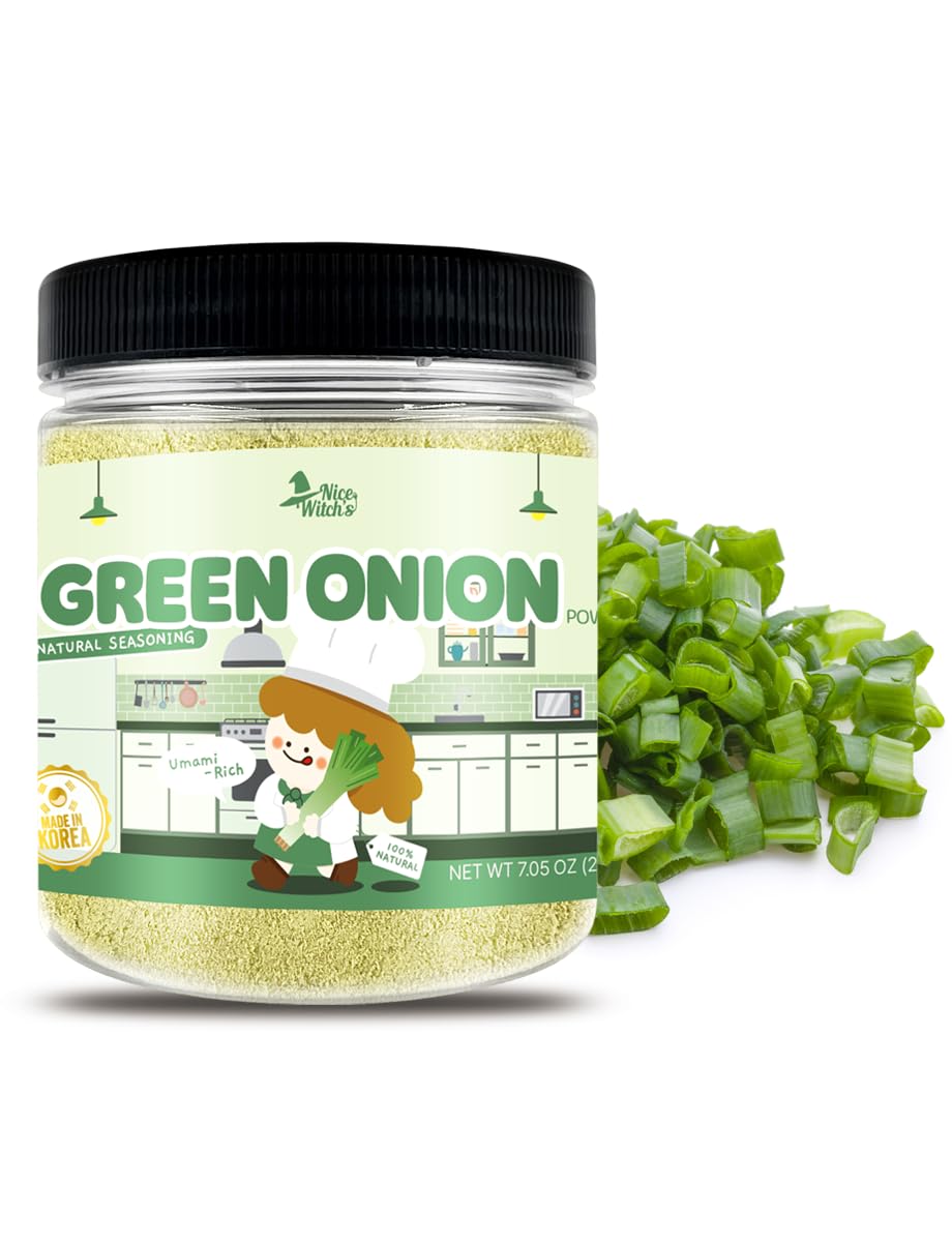 NICE WITCH'S Korean 100% Pure Green Onion Powder 7.05oz / 200g - All-Natural Flavor for Soups, Sauces, and Seasonings ???? (Green Onion)