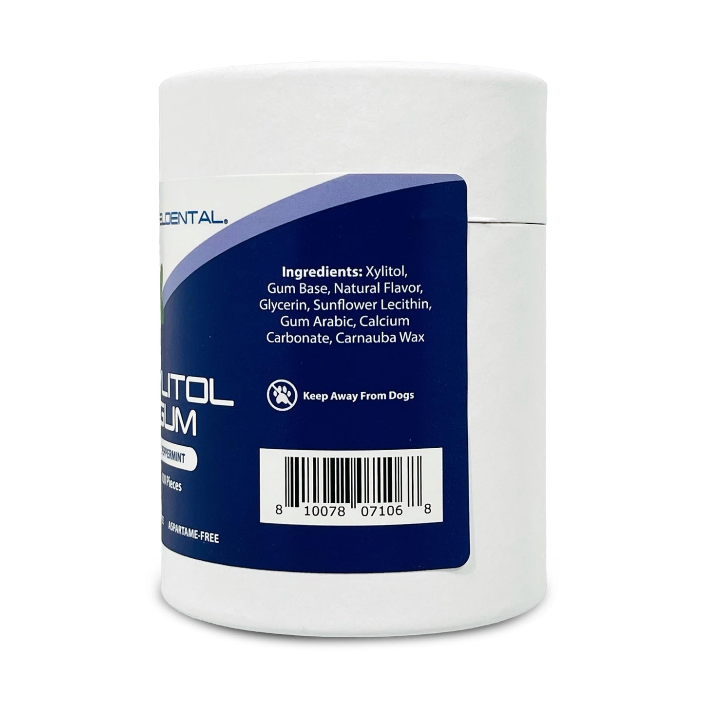 Weldental Xylitol Gum, Cardboard tube 100 Count Peppermint