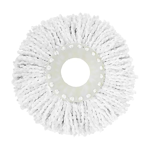 Casabella Spin Cycle Floor Mop Microfiber Refill Head, Machine-Washable, White