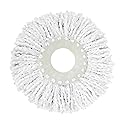 Casabella Spin Cycle Floor Mop Microfiber Refill Head, Machine-Washable, White