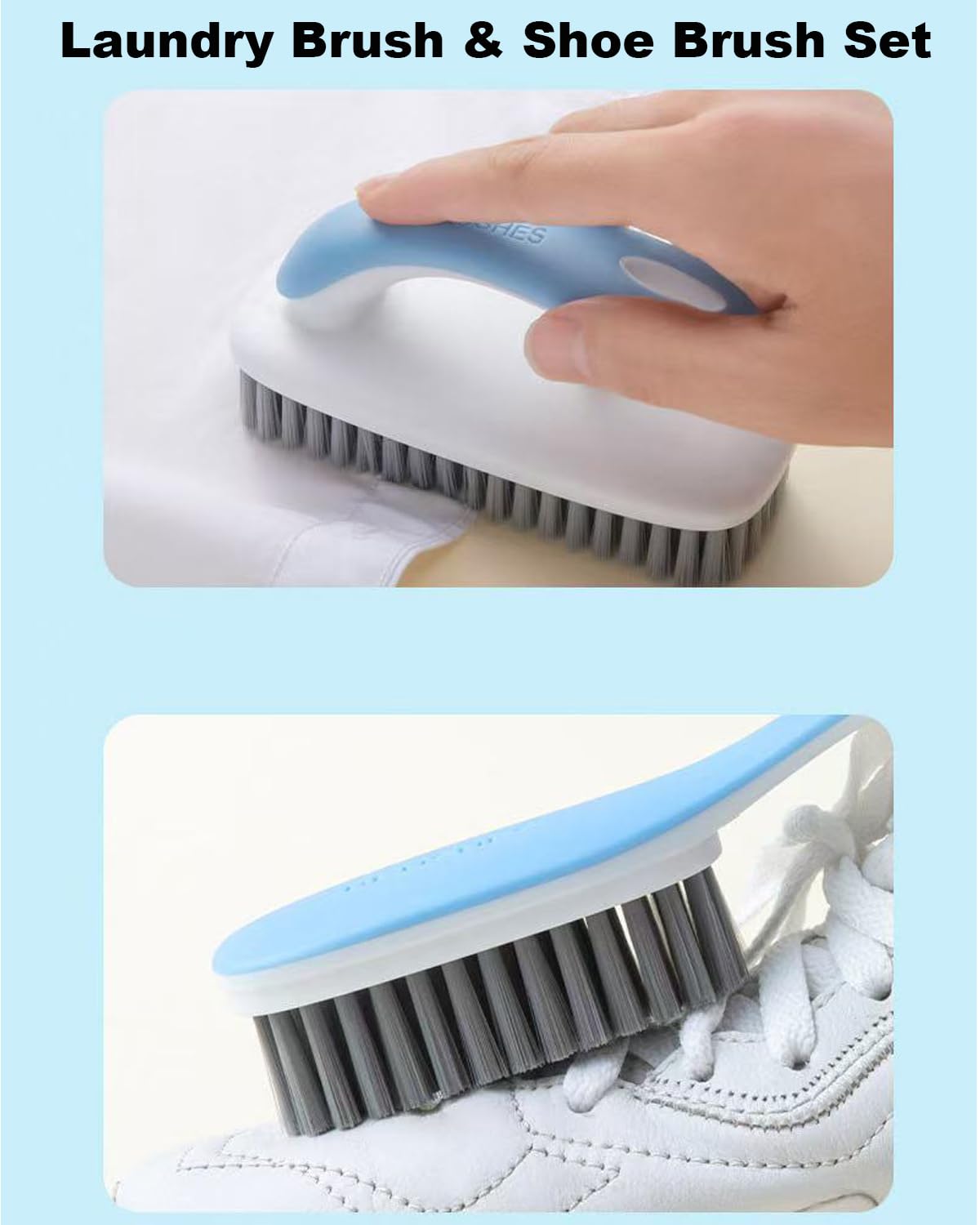 Scrub Brush for Stains-2 Pack Fabric Cleaning Brush,Laundry Stain Remover Brush,Clothes Scrub Brushes Cleaner Soft Bristle Scrubbing Brushes Household