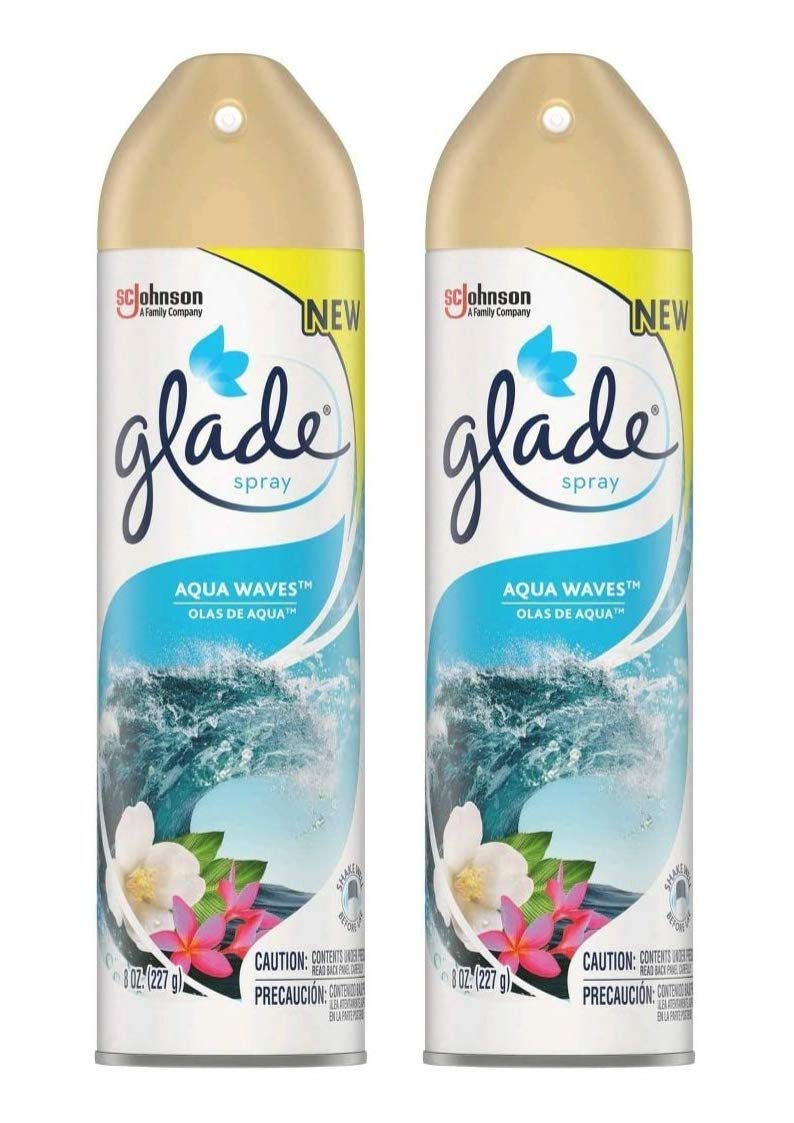 Glade Air Freshener 8oz (Package May Vary) Pack of 3 (Aqua Waves)