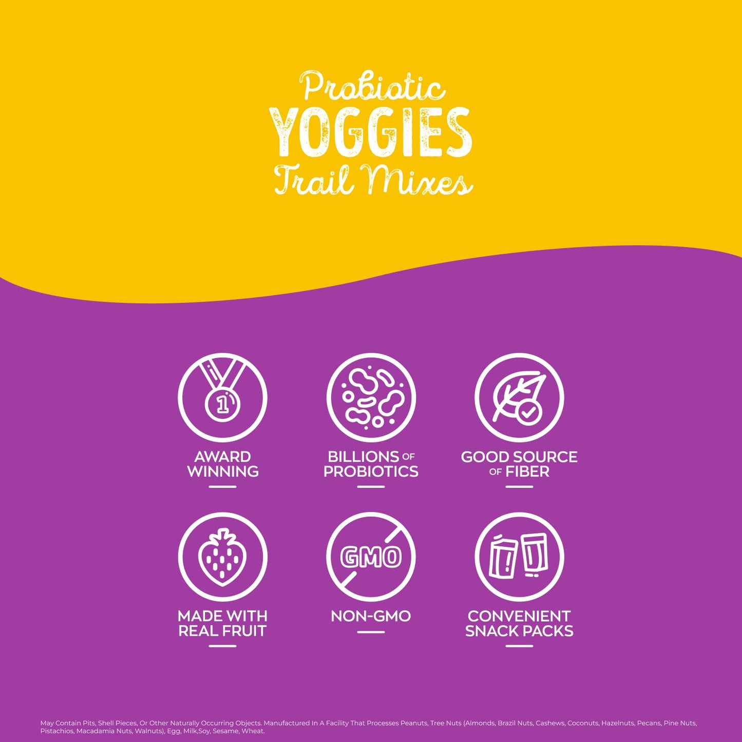 Nature's Garden Probiotic Yoggies Trail Mix Multipack, 24oz (Lemonberry 12x1oz + Mixed Berry 12x1oz) - Yogurt Covered Fruit & Nut Snack for Adults