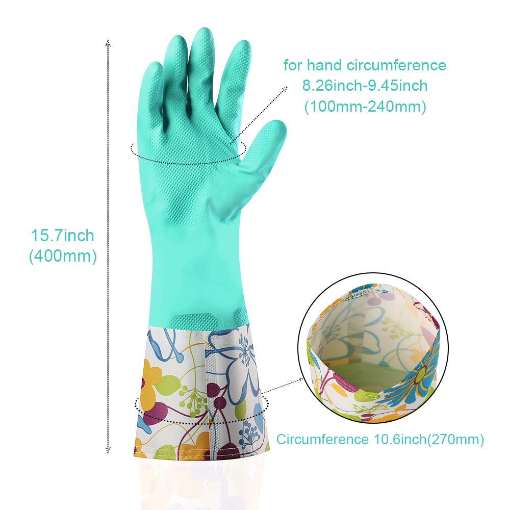 Dishwashing Rubber Gloves 3 Pairs, Aixingyun Non-Slip Household Laundry Kitchen Cleaning Gloves, Reusable PU Waterproof Latex Gloves Gift for Mom