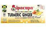 Jamaican Turmeric Ginger With Black Pepper Tea, All Natural Herbal Supplement, Caffeine Free - 24 Tea bags (Pack of 1)