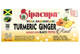 Jamaican Turmeric Ginger With Black Pepper Tea, All Natural Herbal Supplement, Caffeine Free - 24 Tea bags (Pack of 1)