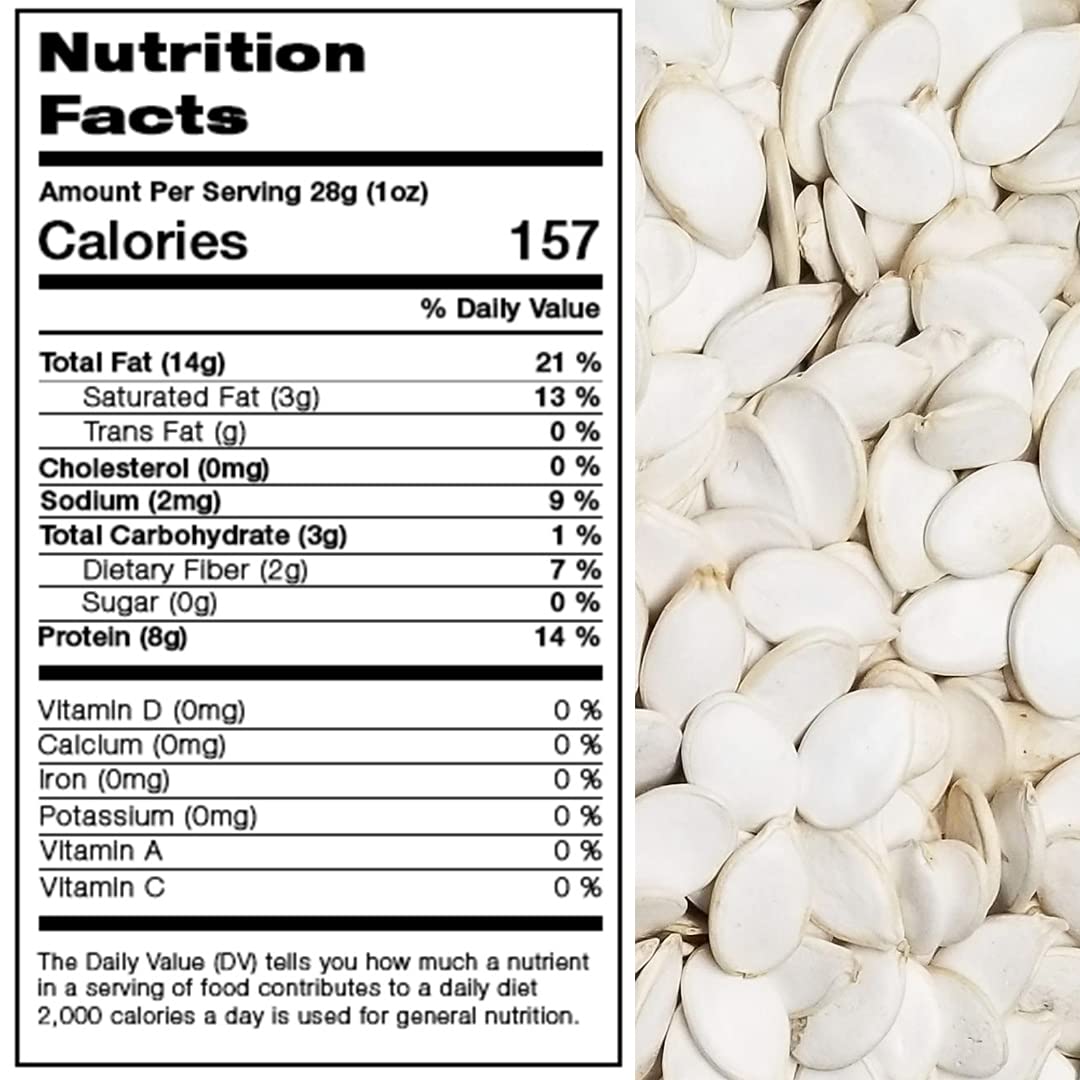 Pumpkin Seeds, Raw In shell Snow white, Oil Free, Healthy Snack, Crunchy, Delicious, Packed in a 1.5 lbs. (24 oz.) Resealable pouch bag by Presto