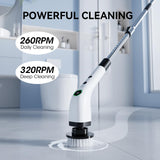Swyprrix Electric Bathroom Cleaning Brush, Cordless Spin Scrubber Full Body Waterproof IPX7 with Adjustable Handle, 8 Replaceable Brush Heads