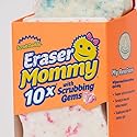 Scrub Daddy Eraser Mommy 10x with Scrubbing Gems Erase, flip, Wipe! A Gentle Wipe with The Water Activated Sponge Eraser (2 Pack)