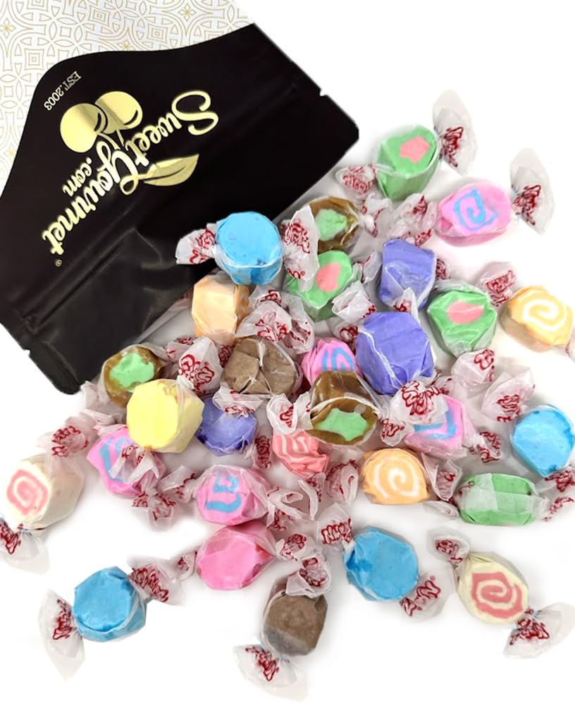 SweetGourmet Assorted Salt Water Taffy | Whipped Bulk Wrapped Candy | 2 pounds