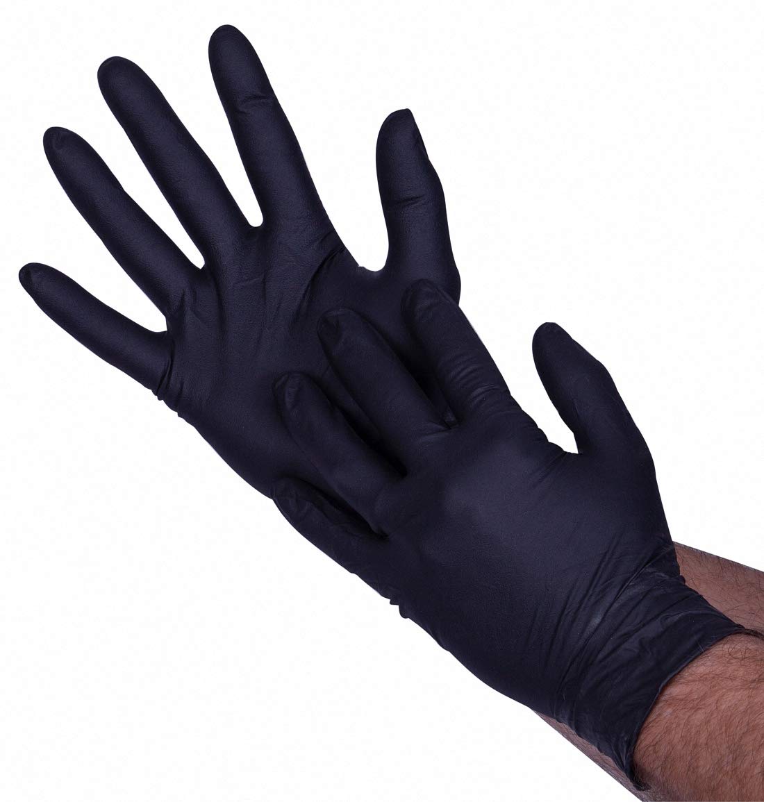 Premium Guard - Nitrile Gloves - Disposable, Powder Free, Latex Rubber Free, 5 mil, Black Nitrile Gloves, 100 gloves per Box, Size - Large