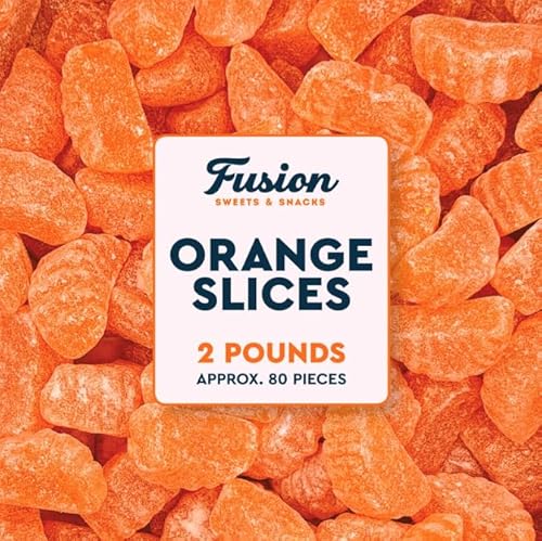 Orange Slices Candy - 2 Pound Bulk Bag - Approx 70 Count | Orange Jelly Candy, Nostalgic Fruit Slices | Office Bowls, Buffets, Snacking & More