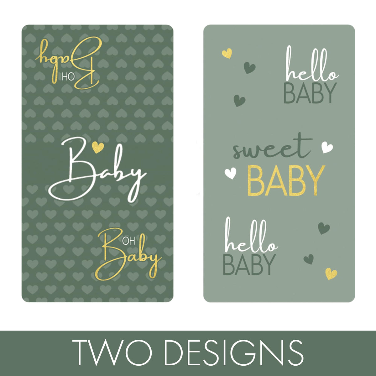 Green Baby Shower Candy Bar Wrappers, Oh Baby Greenery, 42 Count
