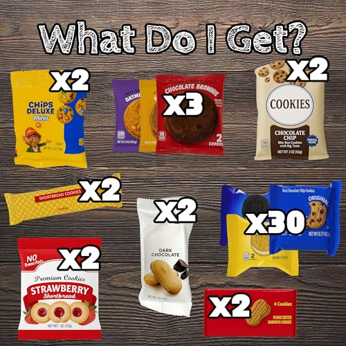 Cookie Variety Pack - Individually Wrapped Bulk Cookies Snack Box - 45 Count Sweet Snack Assortment for Office, School, Travel, and Gifting Assembled