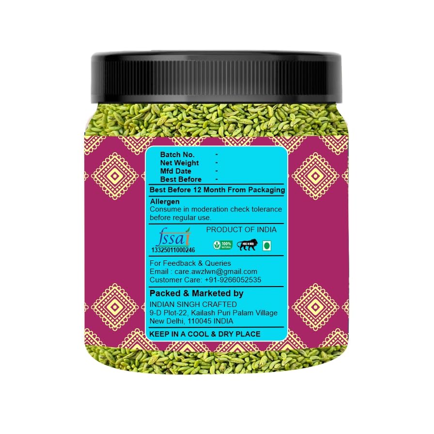 AWZLWN Natural Rasbhari Saunf 3.52 OZ (100 GM) | Set oF 1 | AWZLWN
