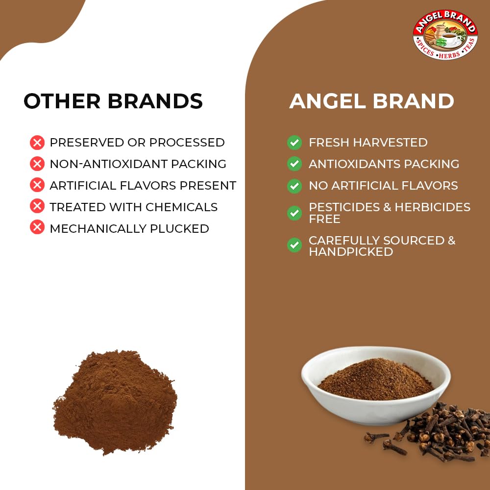 Angel Brand Ground Cloves Powder - Premium Spice for Baking, Cooking, and Beverages - Sweet & Aromatic Clove Powder in a 3.5oz Bottle
