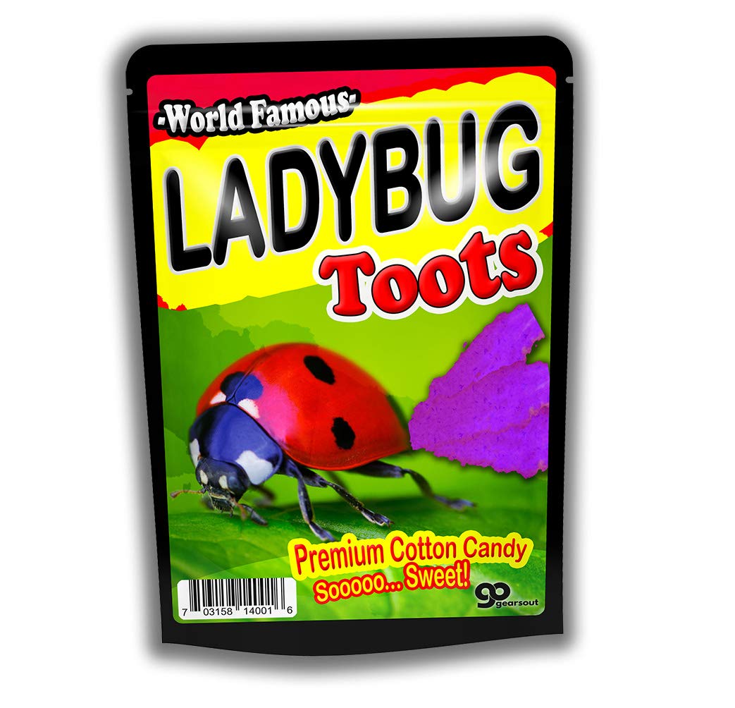 Ladybug Toots Cotton Candy Gluten-Free Pink Candy Funny Ladybug Ideas Ladybug Girl Stocking Stuffers for Kids Teens Ladybug Party Favors - Easter