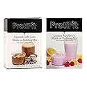 PROTIFIT - High Protein Caramel Caffe Latte & Lemon Raspberry Pudding & Shake Mix 2 Pack, 15g Protein, Low Calorie, Low Fat, Low Carb, Aspartame Free
