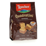 Loacker Quadratini Espresso bite-size Wafer Cookies| LARGE Pack of 1 | Crispy Wafers with 4 creamy layers of finest Espresso cream filling | great