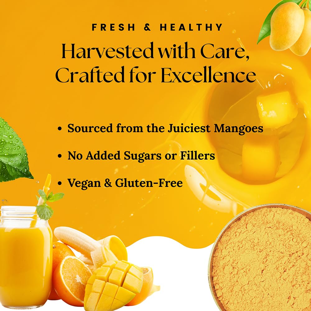 Mango Fruit Powder 114 g - Fresh From Garden | for making cakes, fresh juice, smoothies, and healthy drinks | vegan | Free from preservation