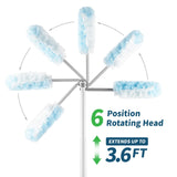 oshang 12 Pack Disposable Heavy Duty Duster Refills - 43" Extendable Handle, Compatible with Swiffer - Dusters for Cleaning Ceiling Fans, Blinds