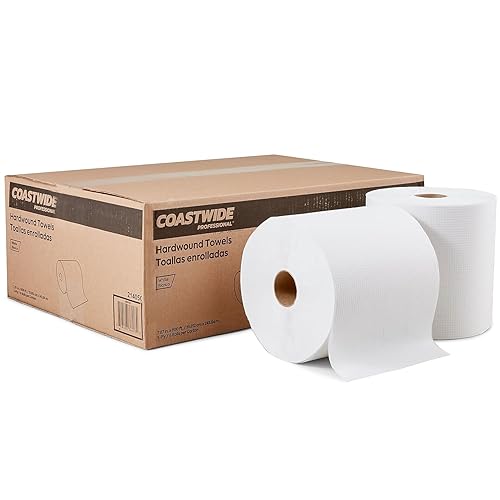 Coastwide Professional Recycled Hardwound Paper Towels, 1-Ply, 800 ft./Roll, 6 Rolls/Carton