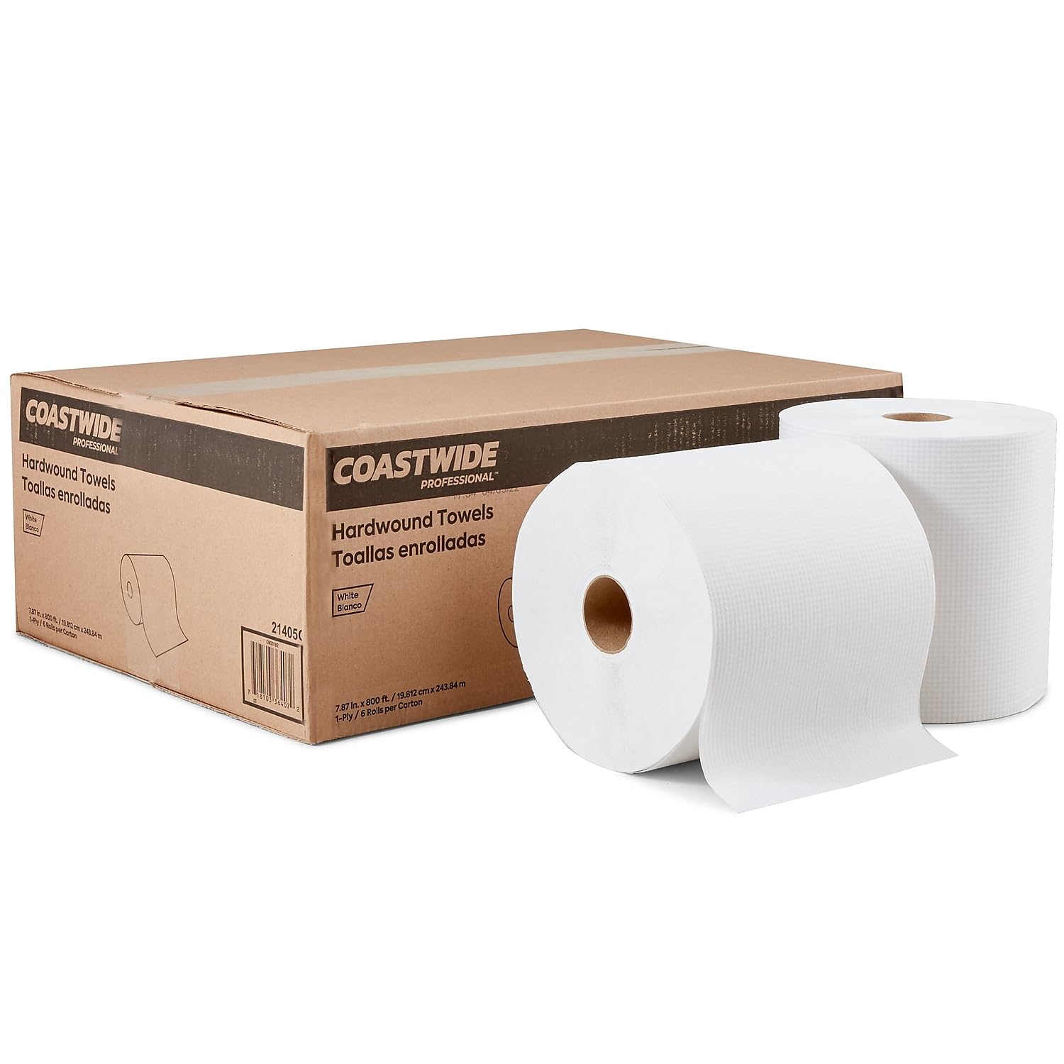 Coastwide Professional Recycled Hardwound Paper Towels, 1-Ply, 800 ft./Roll, 6 Rolls/Carton