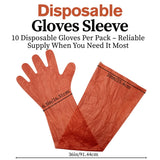 IVS 36" Veterinary OB Gloves - Standard Disposable Shoulder-Length Sleeves for Large Animal Exams, Calving & Breeding (Bag of 10)