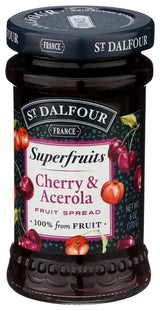 St. Dalfour Superfruits Cherry & Acerola Fruit Spread - 6 oz - 100% from Fruit, Gluten-Free, No Artificial Ingredients, Non-GMO, All Natural, Made in