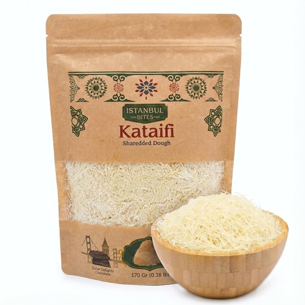 Istanbul Bites Premium Shredded Kataifi Dried Phyllo Dough | 170Gr. (0.38 lb) | Turkish Kadayif for Kunafa, Baklava & Viral Dubai Pistachio Chocolate