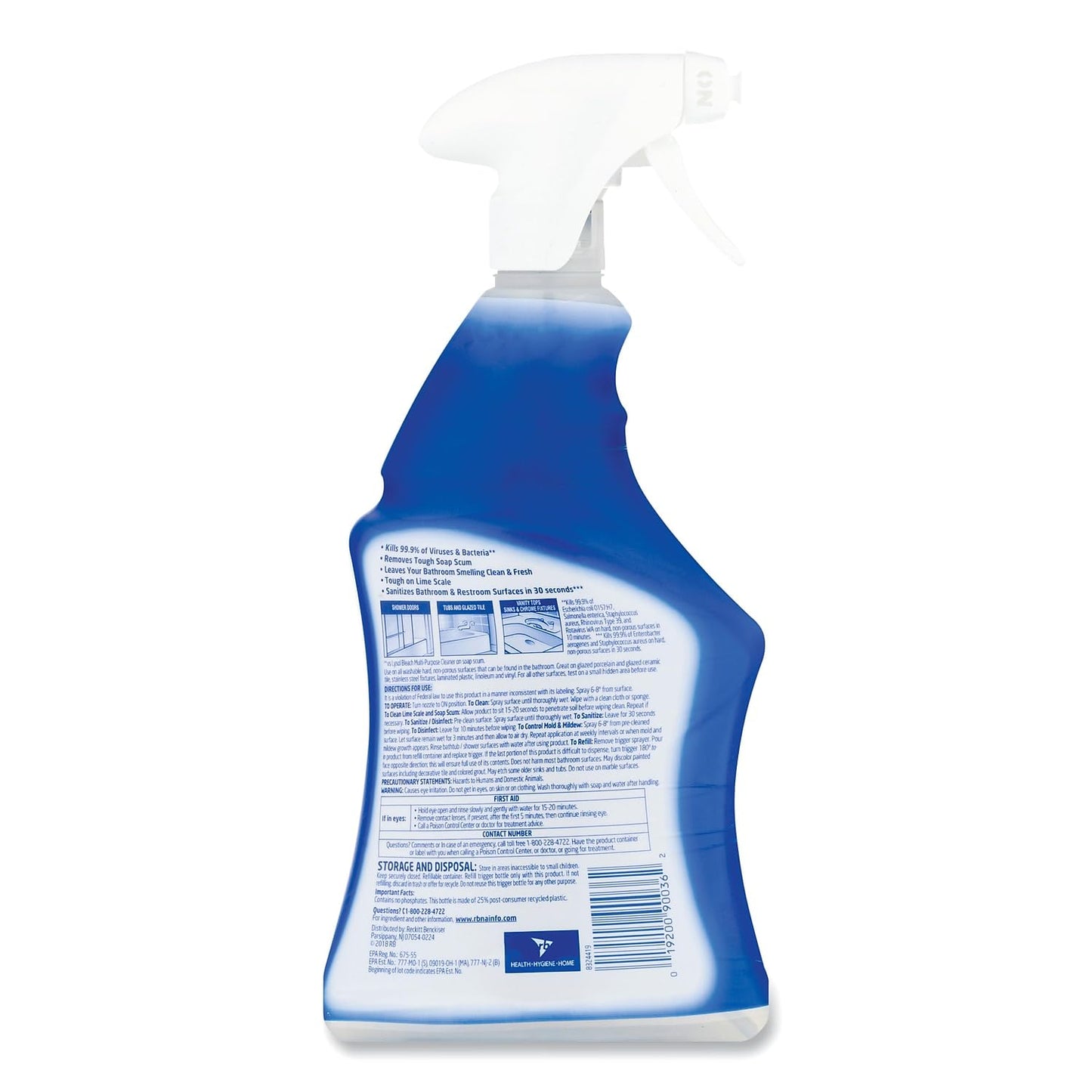 Lysol Bleach Free Hydrogen Peroxide Bathroom Cleaner Spray, Fresh, 22 oz (Pack of 6)