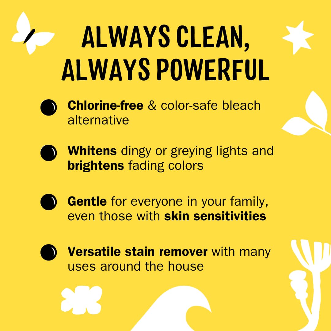 Molly's Suds Oxygen Whitener | Powerful Bleach Alternative, Chlorine Free & Color Safe | Brightens Whites and Removes Stains (Pure Lemon Essential Oil
