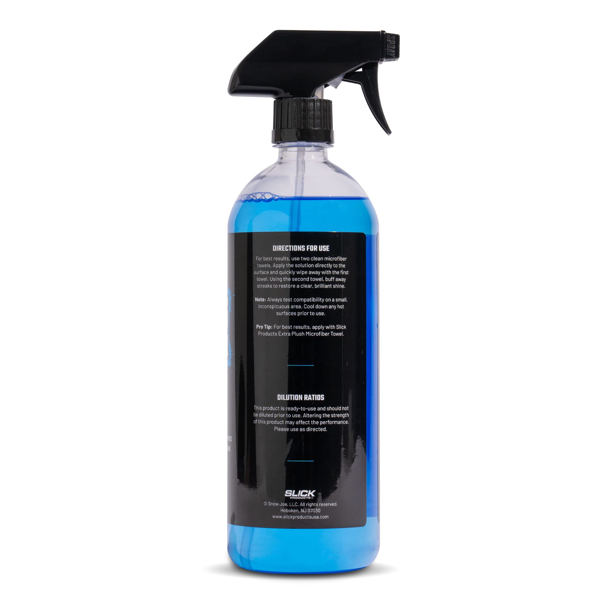 Slick Products Streak-Free Glass Cleaner - Ammonia-Free Window, Mirror, Chrome & Tint Cleaner - Removes Dirt, Smudges & Fingerprints - Ready-to-Use