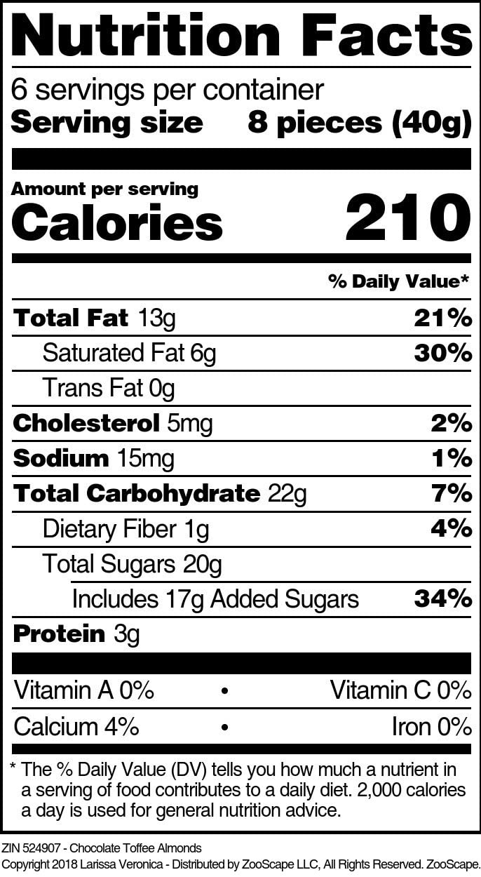 Chocolate Toffee Almonds (8 oz, ZIN: 524907) - 2 Pack
