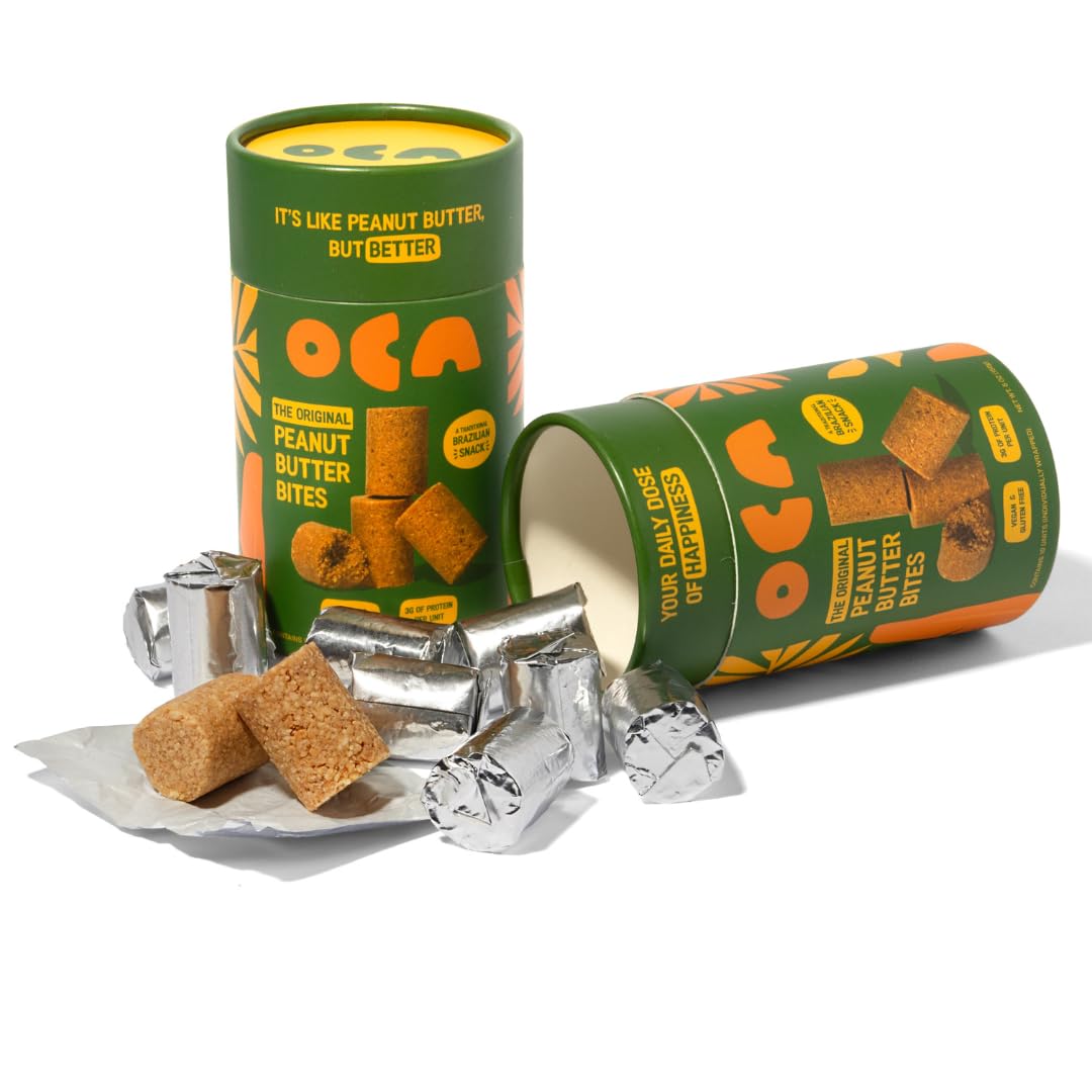 Oca Peanut Butter Bites - 2 pack - 30g of Protein per pack - 3 Ingredients - Healthy On-the-Go Snack Packs - No Artificial Ingredients - Vegan