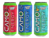 CAMO Energy Edge Variety Pack Energy Drink, Cherry Bomb, Tropical Surge, Gummy Razz (4 each)16oz Cans, 12 Pack, Ultra Premium Caffeine Blend