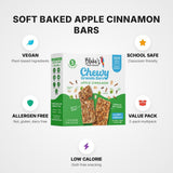 [2 Pack] Apple Cinnamon Chewy Granola Bars - Soft Baked Snack - Gluten Free, Nut Free, Vegan, Dairy Soy