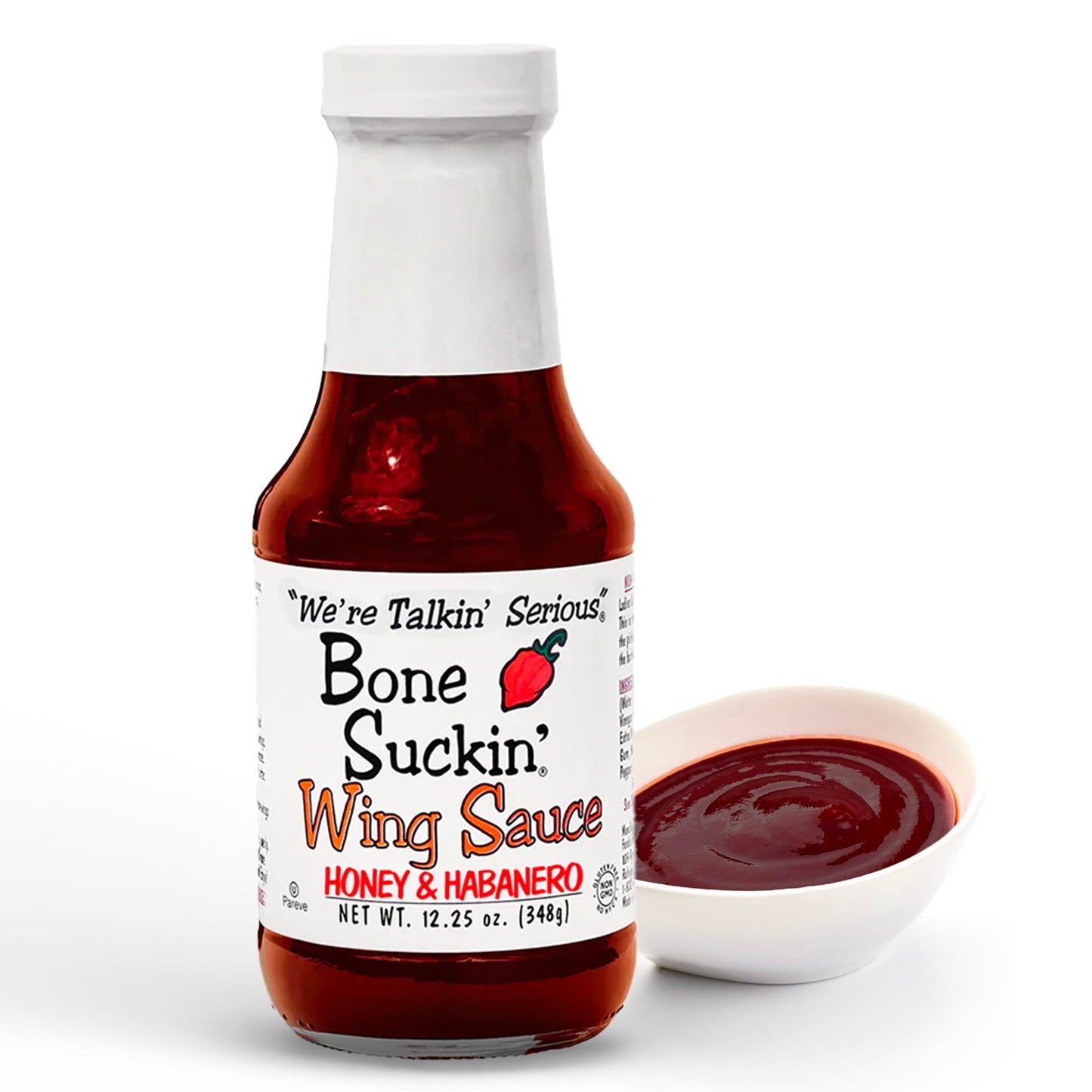Bone Suckin' Honey & Habanero Wing Sauce: For Chicken Wings, Turkey Wings & Also Great For Ribs, Chicken, Pork, Beef - Gluten Free, Sweetened
