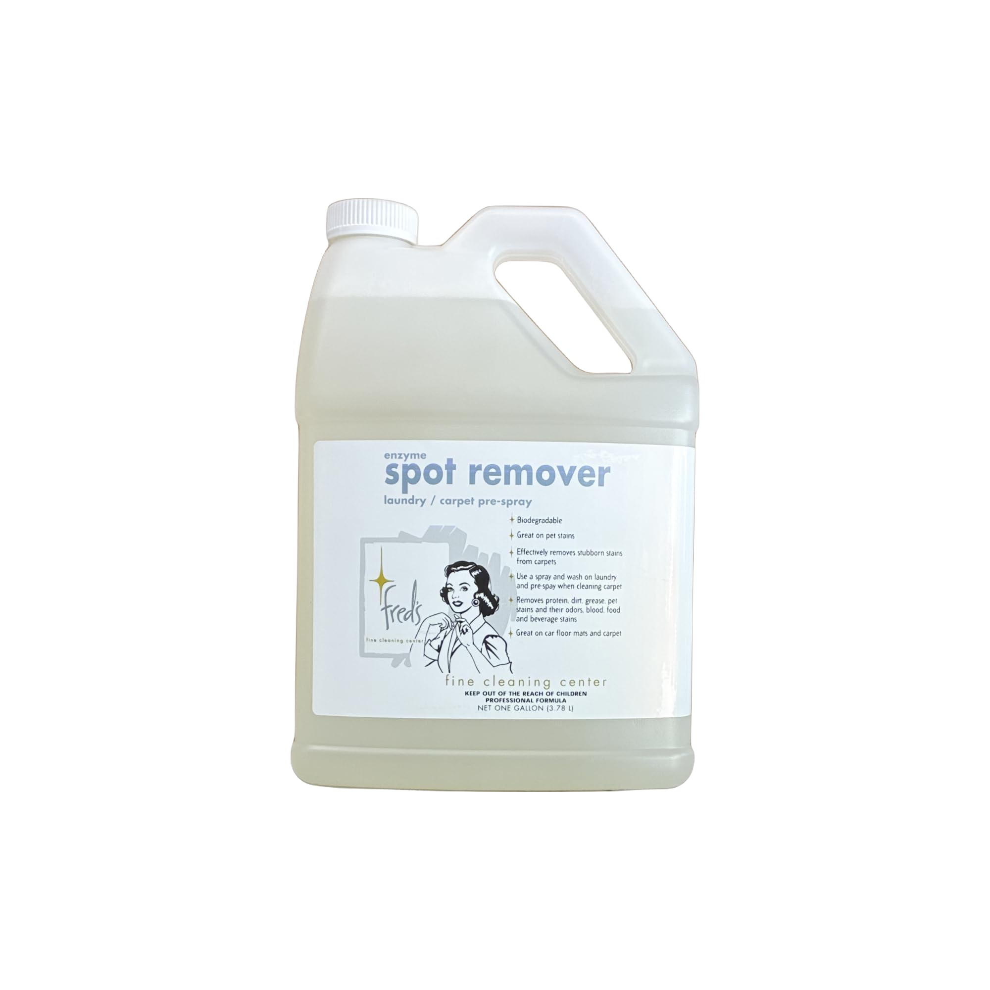 Fred's Ultra-Powered Enzyme Spot & Stain Remover for Carpet, Laundry, and More, Gallon Refill Size