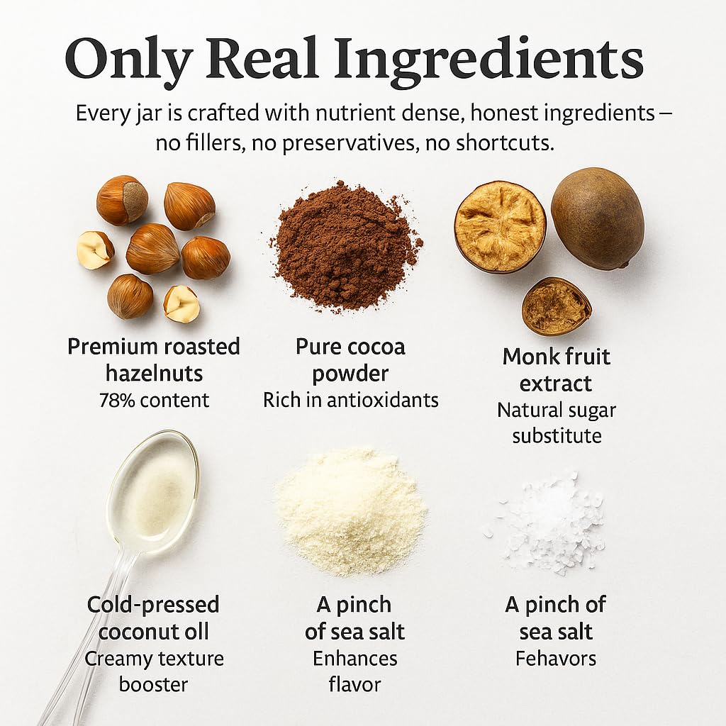 Why Wait? Velvet Hazelnut & Cocoa Spread - 78% Hazelnuts • Monk Fruit Sweetened • Sugar Free • Keto & Low Carb Chocolate Spread • No Palm Oil •